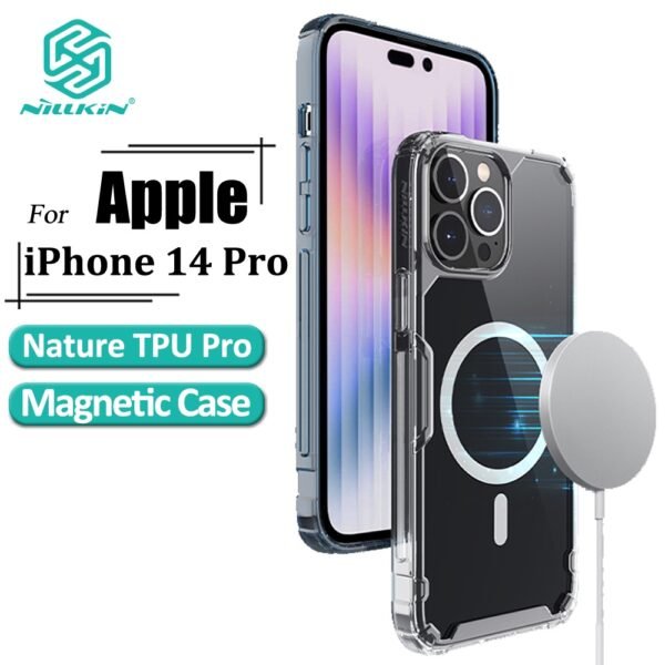 Nillkin Nature Pro Case For iPhone 14 Pro Magnetic Ultra Thin Luxury Soft TPU Transparent Airbag Shockproof Back Phone Cover