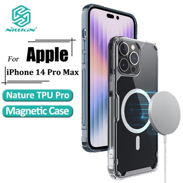 Nillkin Nature Pro Case For iPhone 14 Pro Max Magnetic Ultra Thin Luxury Soft TPU Transparent Airbag Shockproof Back Phone Cover